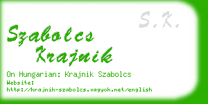 szabolcs krajnik business card